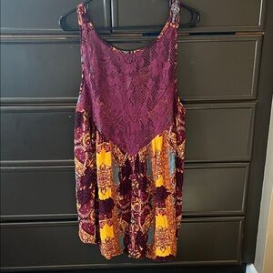 Free People - Count Me In Boho Patchwork Trapeze Tunic